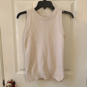 LOFT XS Cream Knit Tank Top